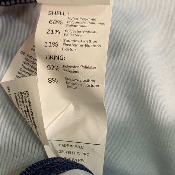 New Cupshe Navy Blue Denim‎ Jean Print Bikini Set S/M - Picture 8 of 9